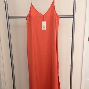 Chic Coral Midi Dress